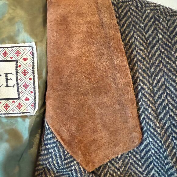 Laurice Blazer M Mixed Wool Tweed Patchwork Suede Collar Vintage Vibes - Picture 4 of 10